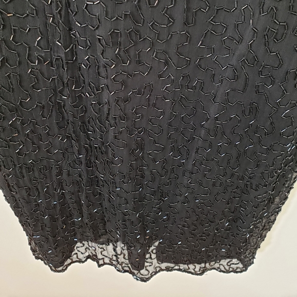 Vintage 1980s Floral Beaded and Sequin Dress - Picture 8 of 14